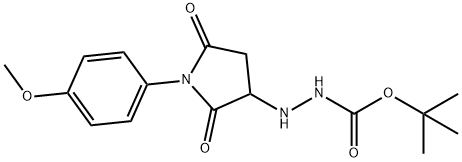 Hydrazinecarboxylic acid, 2-[1-(4-methoxyphenyl)-2,5-dioxo-3-pyrrolidinyl]-, 1,1-dimethylethyl ester Structure