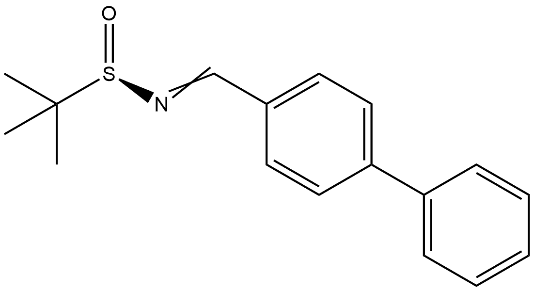 (R,Z)-N-([1,1-biphenyl]-4-ylmethylene)-2-methylpropane-2-sulfinamide Structure