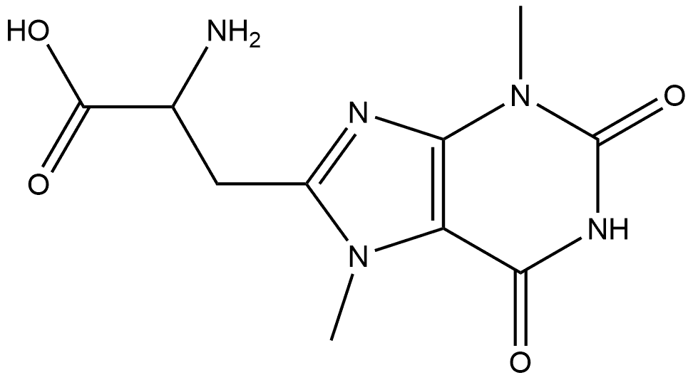 1H-Purine-8-propanoic acid, α-amino-2,3,6,7-tetrahydro-3,7-dimethyl-2,6-dioxo- Structure