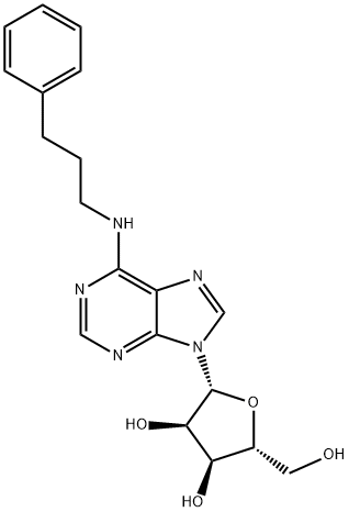 (2R,3S,4R,5R)-2-(Hydroxymethyl)-5-(6-((3-phenylpropyl)amino)-9H-purin-9-yl)tetrahydrofuran-3,4-diol Structure