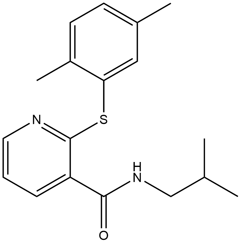 2-[(2,5-Dimethylphenyl)thio]-N-(2-methylpropyl)-3-pyridinecarboxamide Structure