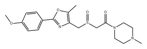 Ethanone, 2-[[[2-(4-methoxyphenyl)-5-methyl-4-oxazolyl]methyl]sulfinyl]-1-(4-methyl-1-piperazinyl)- 구조식 이미지