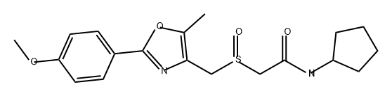 Acetamide, N-cyclopentyl-2-[[[2-(4-methoxyphenyl)-5-methyl-4-oxazolyl]methyl]sulfinyl]- Structure