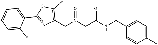 Acetamide, 2-[[[2-(2-fluorophenyl)-5-methyl-4-oxazolyl]methyl]sulfinyl]-N-[(4-methylphenyl)methyl]- Structure