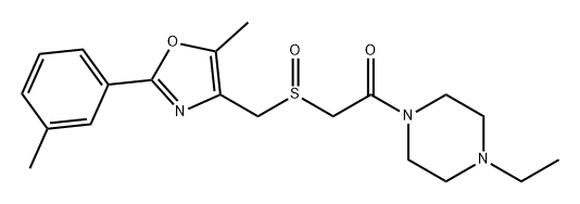 Ethanone, 1-(4-ethyl-1-piperazinyl)-2-[[[5-methyl-2-(3-methylphenyl)-4-oxazolyl]methyl]sulfinyl]- 구조식 이미지