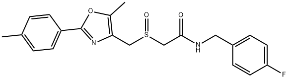 Acetamide, N-[(4-fluorophenyl)methyl]-2-[[[5-methyl-2-(4-methylphenyl)-4-oxazolyl]methyl]sulfinyl]- Structure