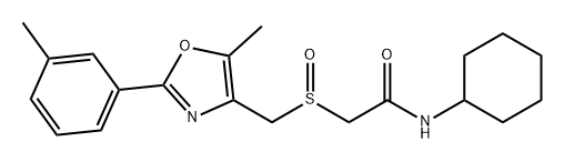 Acetamide, N-cyclohexyl-2-[[[5-methyl-2-(3-methylphenyl)-4-oxazolyl]methyl]sulfinyl]- Structure