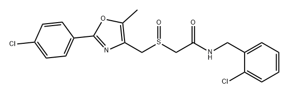Acetamide, N-[(2-chlorophenyl)methyl]-2-[[[2-(4-chlorophenyl)-5-methyl-4-oxazolyl]methyl]sulfinyl]- 구조식 이미지