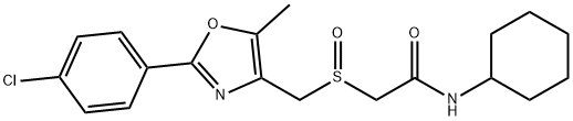 Acetamide, 2-[[[2-(4-chlorophenyl)-5-methyl-4-oxazolyl]methyl]sulfinyl]-N-cyclohexyl- 구조식 이미지