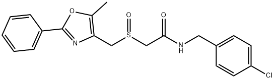 Acetamide, N-[(4-chlorophenyl)methyl]-2-[[(5-methyl-2-phenyl-4-oxazolyl)methyl]sulfinyl]- Structure