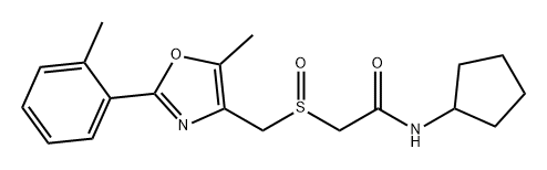 Acetamide, N-cyclopentyl-2-[[[5-methyl-2-(2-methylphenyl)-4-oxazolyl]methyl]sulfinyl]- 구조식 이미지