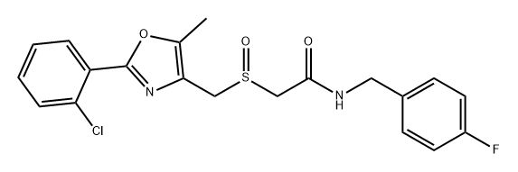 Acetamide, 2-[[[2-(2-chlorophenyl)-5-methyl-4-oxazolyl]methyl]sulfinyl]-N-[(4-fluorophenyl)methyl]- Structure