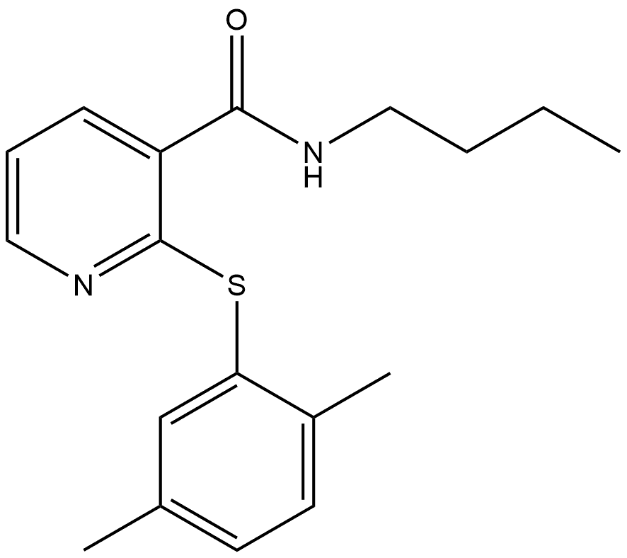 N-Butyl-2-[(2,5-dimethylphenyl)thio]-3-pyridinecarboxamide Structure