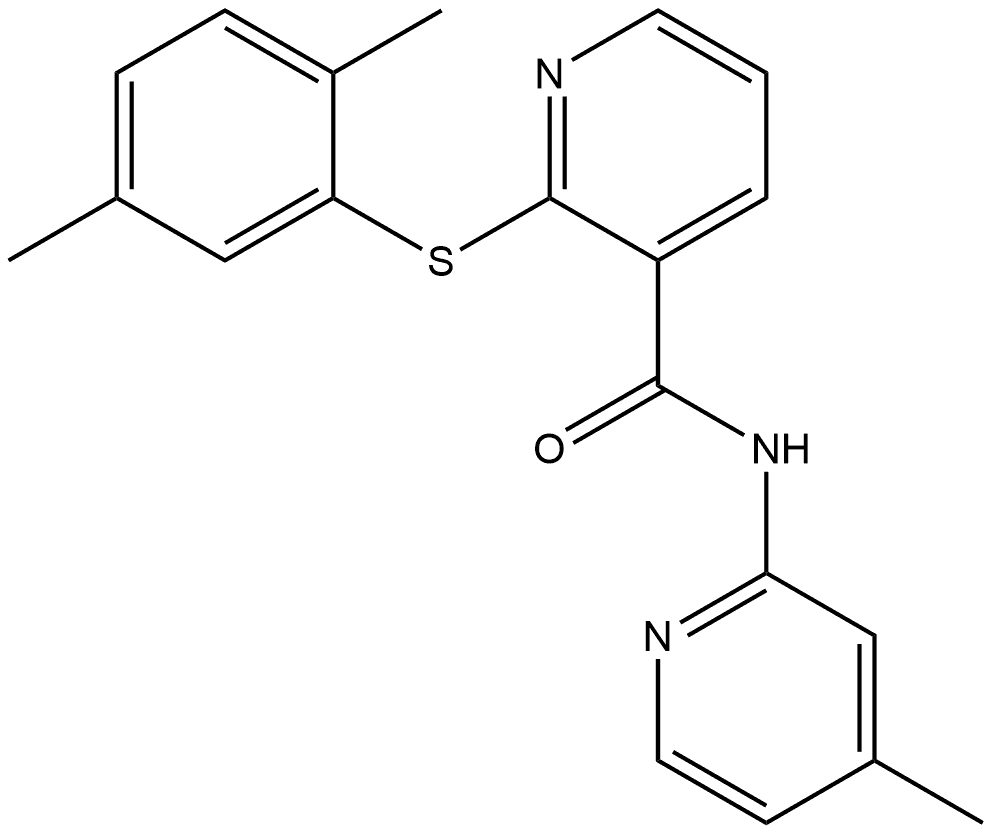 2-[(2,5-Dimethylphenyl)thio]-N-(4-methyl-2-pyridinyl)-3-pyridinecarboxamide Structure