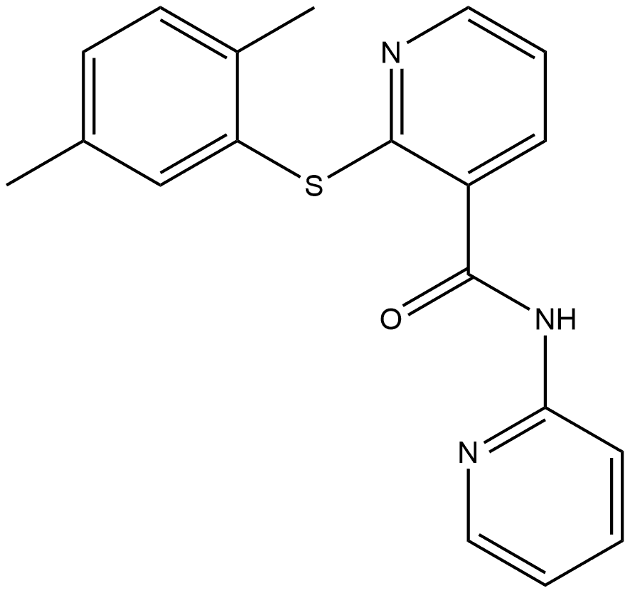 2-[(2,5-Dimethylphenyl)thio]-N-2-pyridinyl-3-pyridinecarboxamide 구조식 이미지