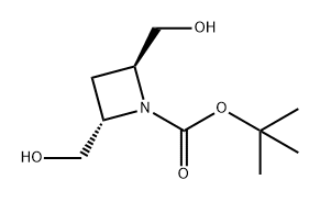 1-Azetidinecarboxylic acid, 2,4-bis(hydroxymethyl)-, 1,1-dimethylethyl ester, (2S,4S)- Structure