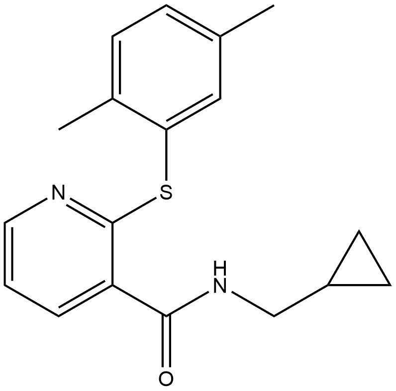 N-(Cyclopropylmethyl)-2-[(2,5-dimethylphenyl)thio]-3-pyridinecarboxamide Structure