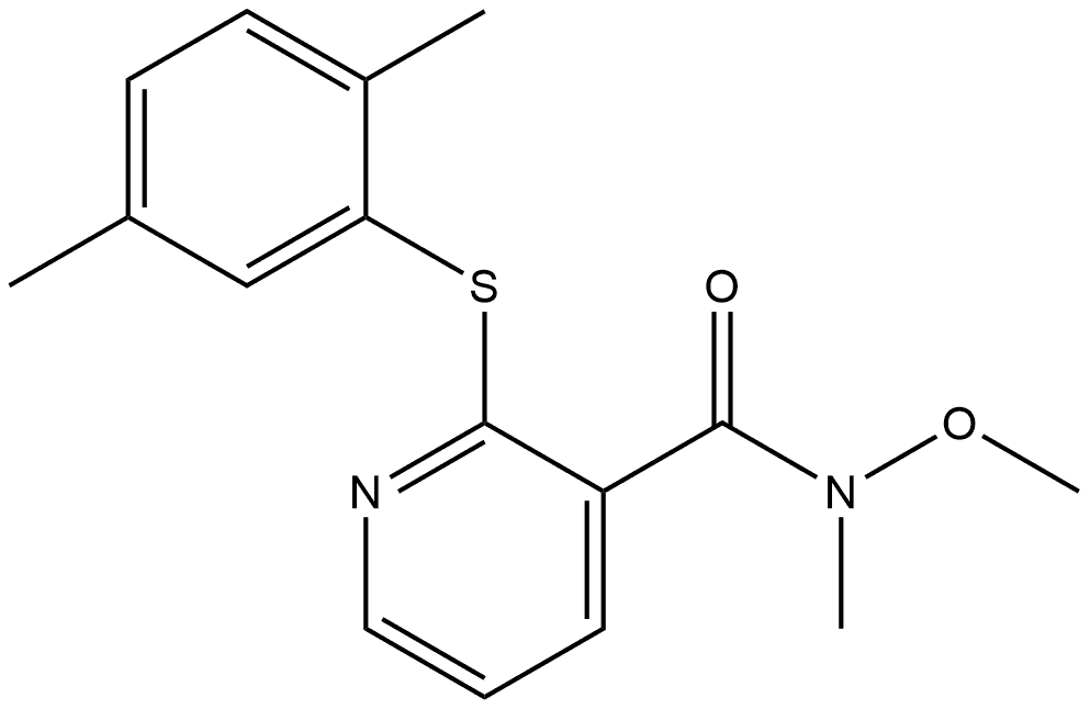 2-[(2,5-Dimethylphenyl)thio]-N-methoxy-N-methyl-3-pyridinecarboxamide 구조식 이미지
