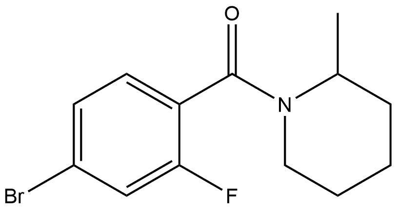 (4-Bromo-2-fluorophenyl)(2-methyl-1-piperidinyl)methanone Structure