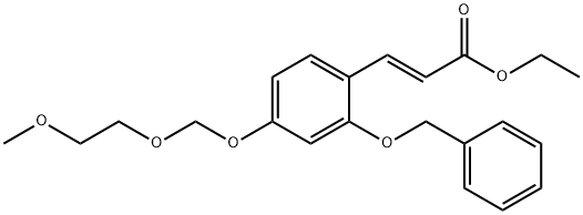 2-Propenoic acid, 3-[4-[(2-methoxyethoxy)methoxy]-2-(phenylmethoxy)phenyl]-, ethyl ester, (2E)- 구조식 이미지