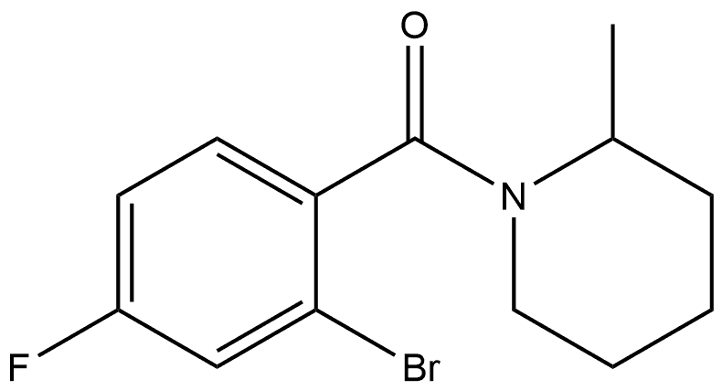 (2-Bromo-4-fluorophenyl)(2-methyl-1-piperidinyl)methanone Structure