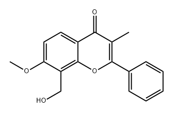 4H-1-Benzopyran-4-one, 8-(hydroxymethyl)-7-methoxy-3-methyl-2-phenyl- Structure