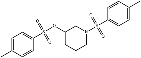 Toluene-4-sulfonic acid 1-(toluene-4-sulfonyl)-piperidin-3-yl ester Structure