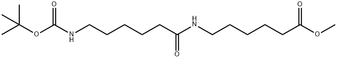 Hexanoic acid, 6-[[6-[[(1,1-dimethylethoxy)carbonyl]amino]-1-oxohexyl]amino]-, methyl ester 구조식 이미지