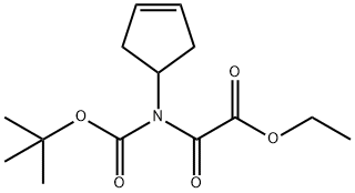 Acetic acid, 2-[3-cyclopenten-1-yl[(1,1-dimethylethoxy)carbonyl]amino]-2-oxo-, ethyl ester 구조식 이미지