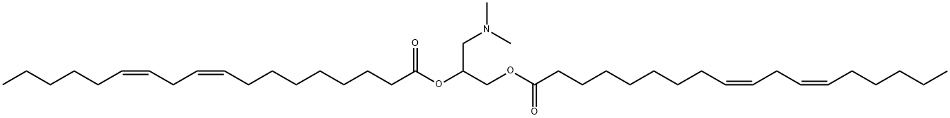 9,12-Octadecadienoic acid (9Z,12Z)-, 1,1'-[1-[(dimethylamino)methyl]-1,2-ethanediyl] ester Structure