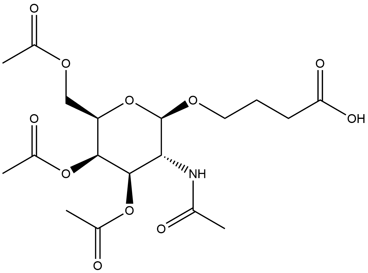 Butanoic acid, 4-[[3,4,6-tri-O-acetyl-2-(acetylamino)-2-deoxy-β-D-galactopyranosyl]oxy]- 구조식 이미지