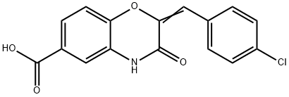 2H-1,4-Benzoxazine-6-carboxylic acid, 2-[(4-chlorophenyl)methylene]-3,4-dihydro-3-oxo- Structure