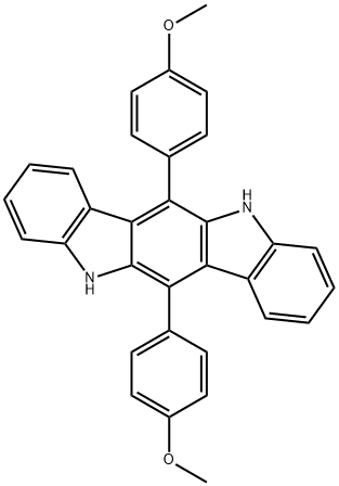 Indolo[3,2-b]carbazole, 5,11-dihydro-6,12-bis(4-methoxyphenyl)- Structure