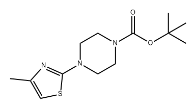 1-Piperazinecarboxylic acid, 4-(4-methyl-2-thiazolyl)-, 1,1-dimethylethyl ester Structure