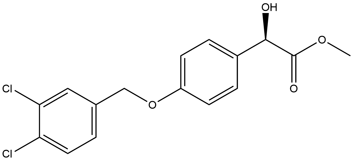 Benzeneacetic acid, 4-[(3,4-dichlorophenyl)methoxy]-α-hydroxy-, methyl ester, (αR)- Structure