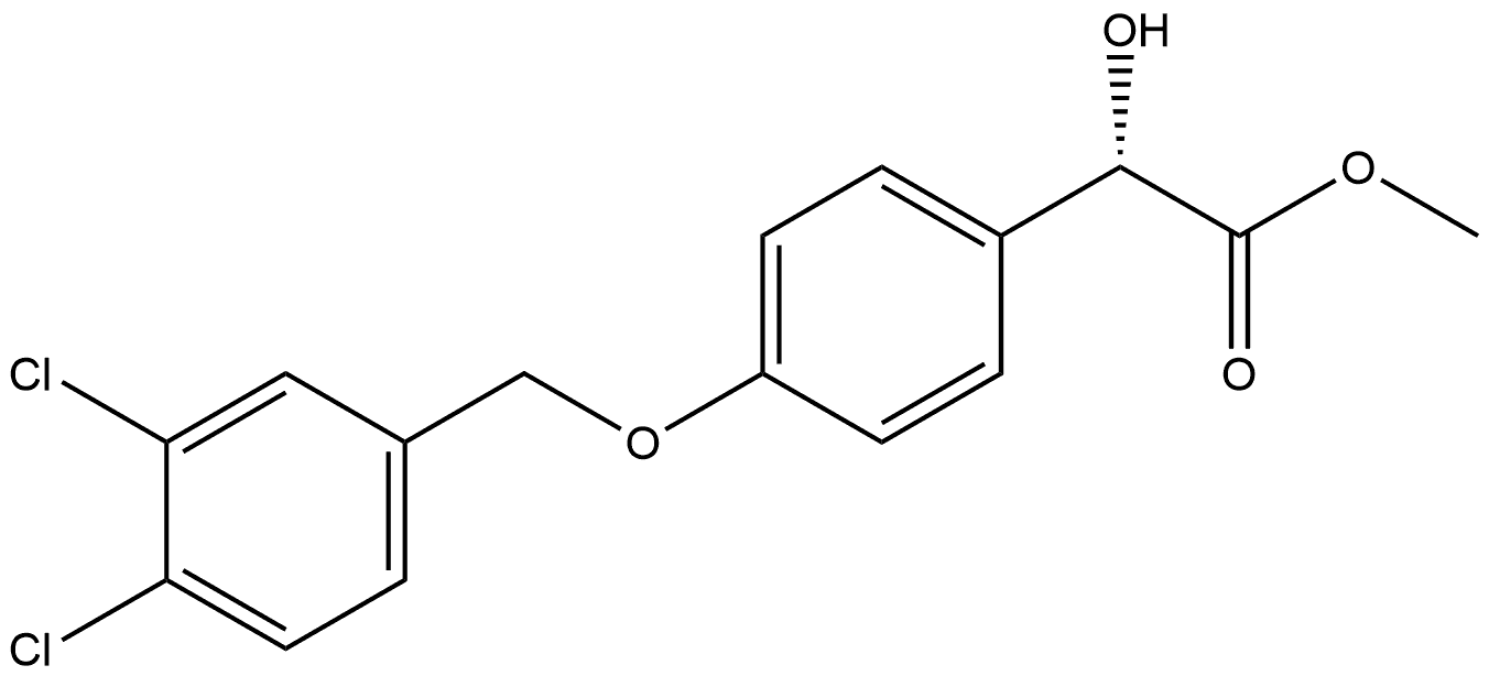 Benzeneacetic acid, 4-[(3,4-dichlorophenyl)methoxy]-α-hydroxy-, methyl ester, (αS)- Structure