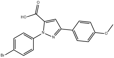 1H-Pyrazole-5-carboxylic acid, 1-(4-bromophenyl)-3-(4-methoxyphenyl)- Structure