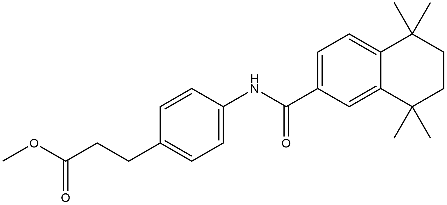 methyl 3-(4-(5,5,8,8-tetramethyl-5,6,7,8-tetrahydronaphthalene-2-carboxamido)phenyl)propanoate 구조식 이미지