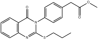 Methyl 2-(4-(4-oxo-2-(propylthio)quinazolin-3(4H)-yl)phenyl)acetate 구조식 이미지