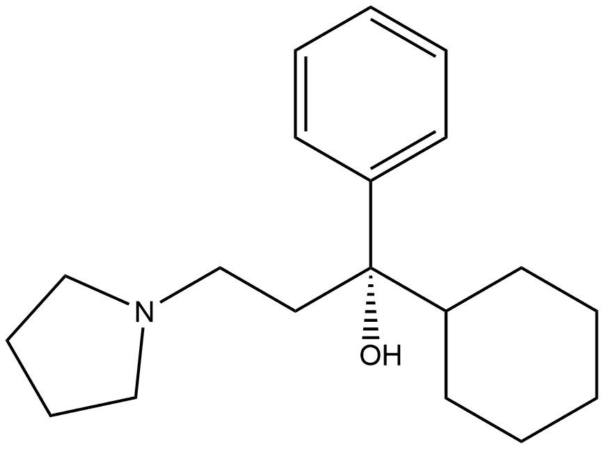 1-Pyrrolidinepropanol, α-cyclohexyl-α-phenyl-, (αS)- Structure