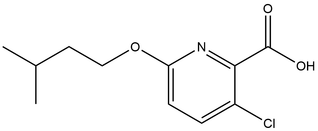 3-Chloro-6-(3-methylbutoxy)-2-pyridinecarboxylic acid Structure