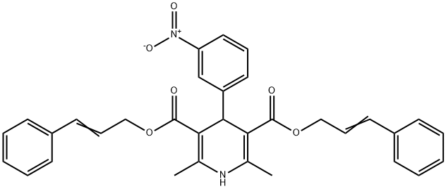 3,5-Pyridinedicarboxylic acid, 1,4-dihydro-2,6-dimethyl-4-(3-nitrophenyl)-, 3,5-bis(3-phenyl-2-propen-1-yl) ester Structure