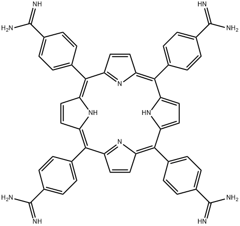 Benzenecarboximidamide, 4,4',4'',4'''-(21H,23H-porphine-5,10,15,20-tetrayl)tetrakis- Structure