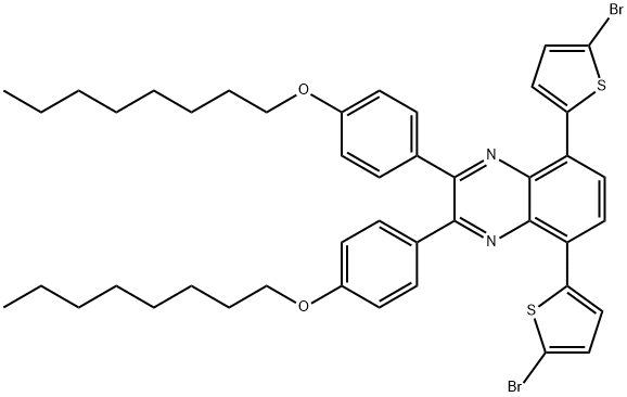 5,8-bis(5-bromothiophen-2-yl)-2,3-bis(4-(octyloxy)phenyl)quinoxaline Structure