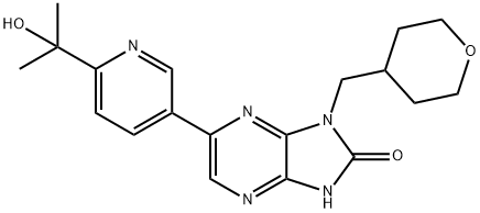 2H-Imidazo[4,5-b]pyrazin-2-one, 1,3-dihydro-6-[6-(1-hydroxy-1-methylethyl)-3-pyridinyl]-1-[(tetrahydro-2H-pyran-4-yl)methyl]- Structure