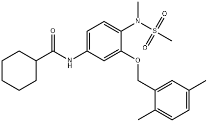 Cyclohexanecarboxamide, N-[3-[(2,5-dimethylphenyl)methoxy]-4-[methyl(methylsulfonyl)amino]phenyl]- 구조식 이미지