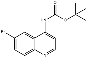 Carbamic acid, N-(6-bromo-4-quinolinyl)-, 1,1-dimethylethyl ester Structure