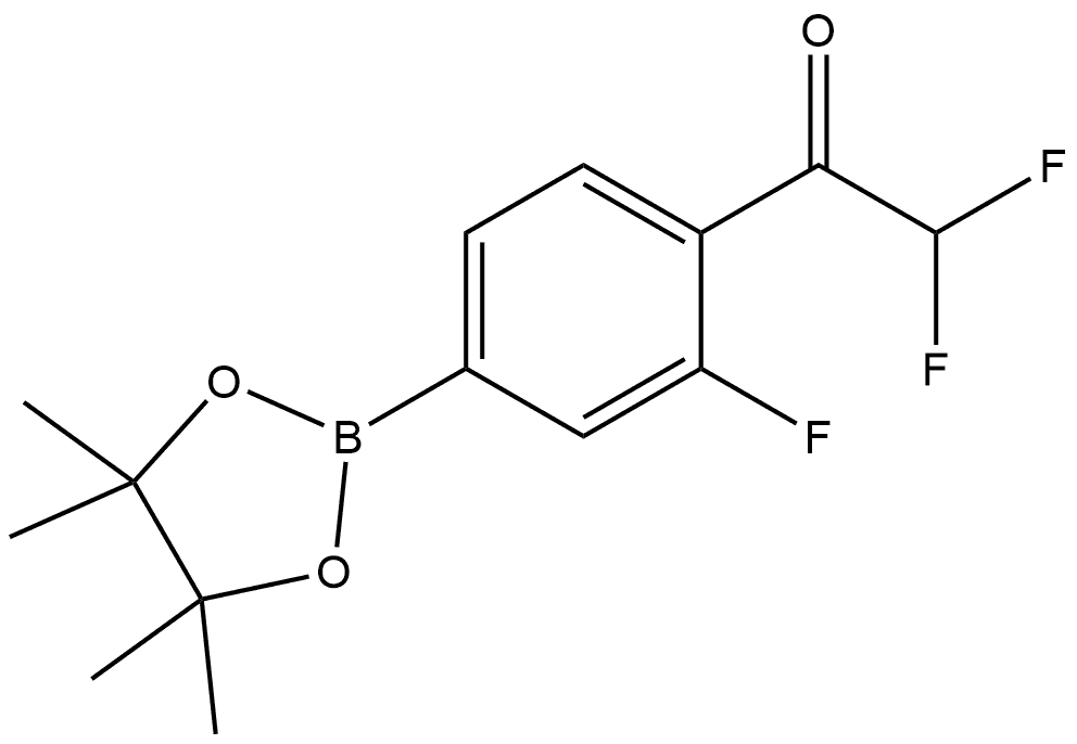 2,2-Difluoro-1-(2-fluoro-4-(4,4,5,5-tetramethyl-1,3,2-dioxaborolan-2-yl)phenyl)ethanone Structure