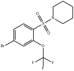 1-{[4-Bromo-2-(trifluoromethoxy)benzene]sulfonyl}piperidine Structure