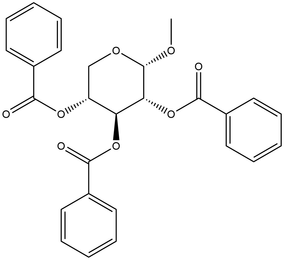 α-D-Xylopyranoside, methyl, 2,3,4-tribenzoate Structure